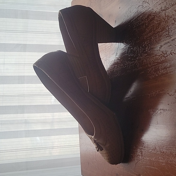 Vibtage California Cobblers leather wood block heels size 8 - Picture 3 of 4